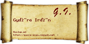 Györe Irén névjegykártya