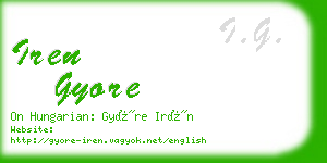 iren gyore business card